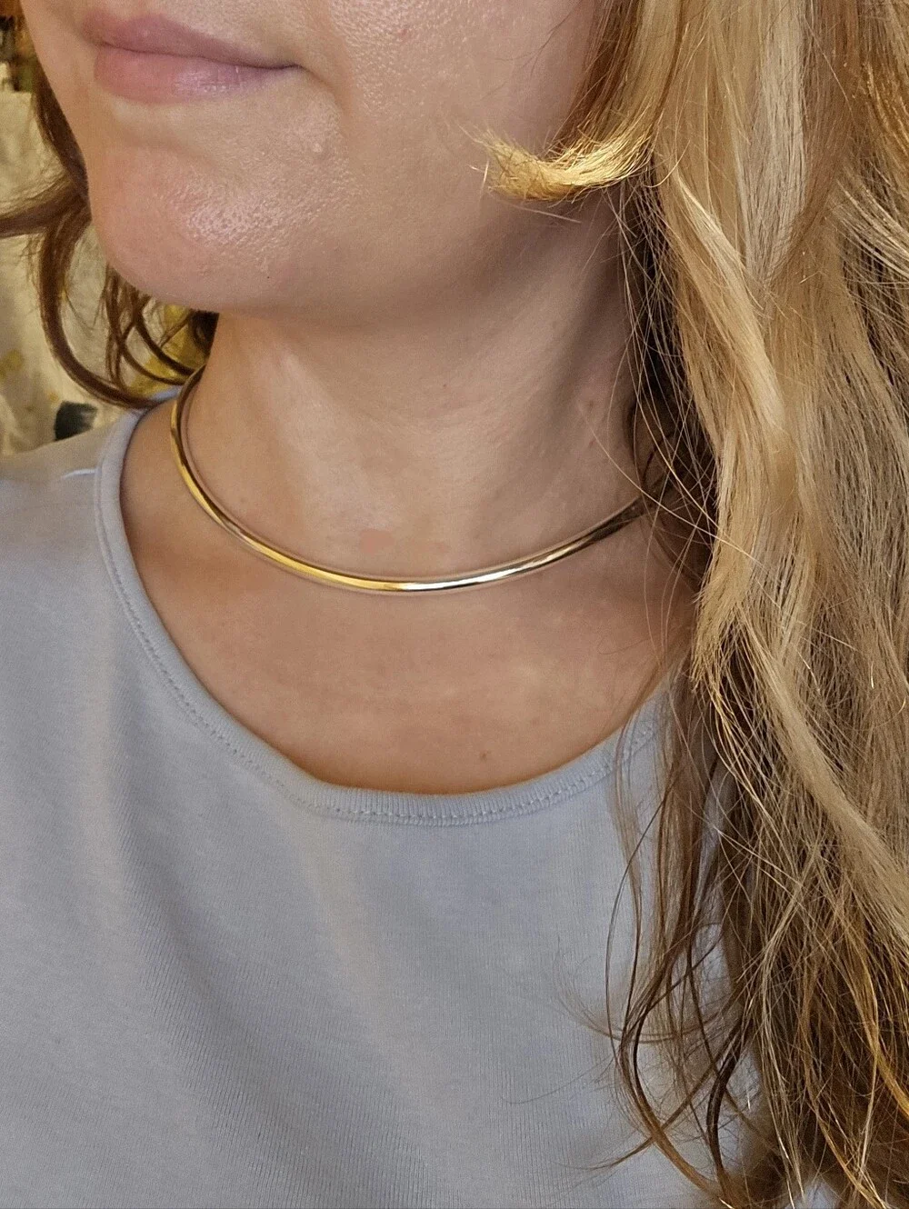 Madewell Silver Torque Wire Choker Necklace 16" Chunky Grunge Y2k NWT - Picture 3 of 7